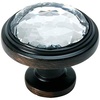 image:imageCosmas 10 Pack 5317ORBC Oil Rubbed Bronze Cabinet Hardware Round Knob with Clear Glass  114 Diameter20 Pack