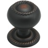 image:imageCosmas 25 Pack 4040ORB Oil Rubbed Bronze RopeScroll Cabinet Hardware Knob with Matching Backplate  114 Inch Diameter