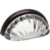 image:imageCosmas 6381ORBC Oil Rubbed Bronze with Clear Glass Cabinet Cup Pull  3 Hole Centers