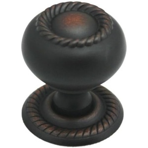 image:image10 Pack  Cosmas 4040ORB Oil Rubbed Bronze RopeScroll Cabinet Hardware Knob with Matching Backplate  114 Inch Diameter