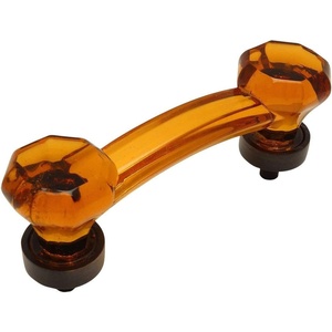 image:image5 Pack  Cosmas 6397ORBA Oil Rubbed Bronze with Amber Glass Cabinet Handle Pull  3 Inch 76mm Hole Centers5