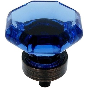 image:imageCosmas 10 Pack 5268ORBBL Oil Rubbed Bronze Cabinet Hardware Knob with Blue Glass  1516 Diameter