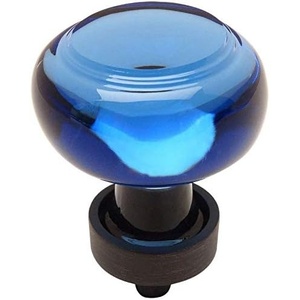 image:imageCosmas 10 Pack 6355ORBBL Oil Rubbed Bronze Cabinet Hardware Round Knob with Blue Glass  138 Diameter