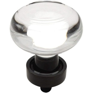 image:imageCosmas 10 Pack 6355ORBC Oil Rubbed Bronze Cabinet Hardware Round Knob with Clear Glass  138 Diameter5