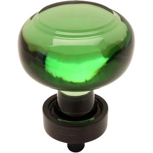 image:imageCosmas 5 Pack 6355ORBEM Oil Rubbed Bronze Cabinet Hardware Round Knob with Emerald Green Glass  138 Diameter