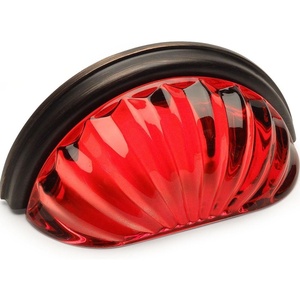 image:imageCosmas 5 Pack 6381ORBR Oil Rubbed Bronze with Red Glass Cabinet Cup Pull  3 Inch 76mm Hole Centers