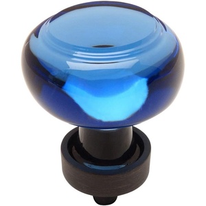 image:imageCosmas 6355ORBBL Oil Rubbed Bronze Cabinet Hardware Round Knob with Blue Glass  138 Diameter