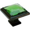image:image5 Pack  Cosmas 5883ORBEM Oil Rubbed Bronze Cabinet Hardware Square Knob with Emerald Glass  114 Square5 Pack