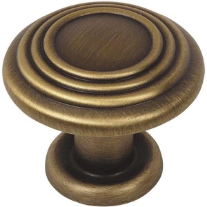 image:image50 Pack  Cosmas 4122BAB Brushed Antique Brass 3 Ring Cabinet Hardware Round Knob  114 Diameter