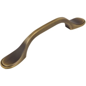 image:imageCosmas 5 Pack 9533BAB Brushed Antique Brass Cabinet Hardware Footed Handle Pull  3 Inch 76mm Hole Centers