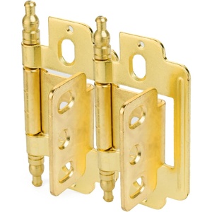 image:image25 Pack  Cosmas 14280BB Brushed Brass 34 Inch Full Inset Partial Wrap Ball Tip Cabinet Hinge Pair