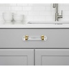 image:image10 Pack  Cosmas 6393BBC Brushed Brass with Clear Glass Cabinet Handle Pull  3 Inch 76mm Hole Centers5