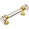image:image10 Pack  Cosmas 6393BBC Brushed Brass with Clear Glass Cabinet Handle Pull  3 Inch 76mm Hole Centers5
