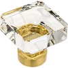 image:imageCosmas 10 Pack 6377BBC Brushed Brass Cabinet Hardware Square Knob with Clear Glass  138 Squared