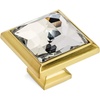 image:imageCosmas 20 Pack 5883BBC Brushed Brass Cabinet Hardware Square Knob with Clear Glass  114 Square5