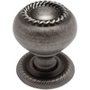 image:imageCosmas 25 Pack 4040WN Weathered Nickel RopeScroll Cabinet Hardware Knob with Matching Backplate  114 Inch Diameter