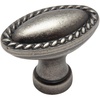 image:imageCosmas 4116WN Weathered Nickel RopeScroll Cabinet Hardware Oval Oblong Knob