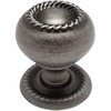 image:imageCosmas 5 Pack 4040WN Weathered Nickel RopeScroll Cabinet Hardware Knob with Matching Backplate  114 Inch Diameter