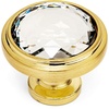 image:imageCosmas 5 Pack 5317BBC Brushed Brass Cabinet Hardware Round Knob with Clear Glass  114 Diameter10