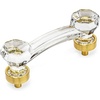 image:imageCosmas 5 Pack 6397BBC Brushed Brass with Clear Glass Cabinet Handle Pull  3 Inch 76mm Hole Centers