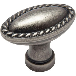 image:imageCosmas 25 Pack 4116WN Weathered Nickel RopeScroll Cabinet Hardware Oval Oblong Knob