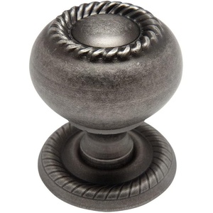 image:imageCosmas 4040WN Weathered Nickel RopeScroll Cabinet Hardware Knob with Matching Backplate  114 Inch Diameter
