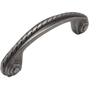 image:imageCosmas 4114WN Weathered Nickel RopeScroll Cabinet Hardware Handle Pull  3 Inch 76mm Hole Centers