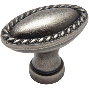 image:imageCosmas 4116WN Weathered Nickel RopeScroll Cabinet Hardware Oval Oblong Knob