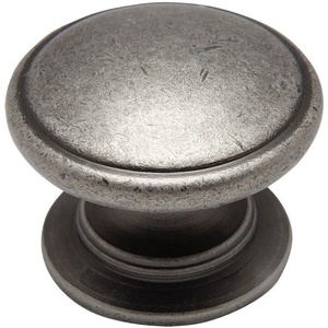 image:imageCosmas 4702WN Weathered Nickel Cabinet Hardware Round Knob  114 Diameter  Wide Base