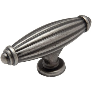 image:imageCosmas 7121WN Weathered Nickel Country Style Cabinet Hardware Ribbed Knob  2916 Inch Long x 1116 Wide
