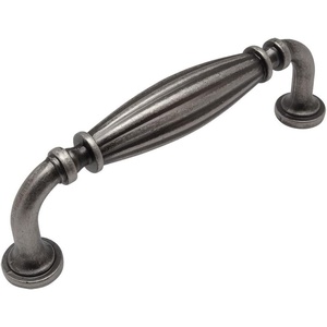 image:imageCosmas 7123WN Weathered Nickel Country Style Cabinet Hardware Ribbed Handle Pull  334 Inch 96mm Hole Centers