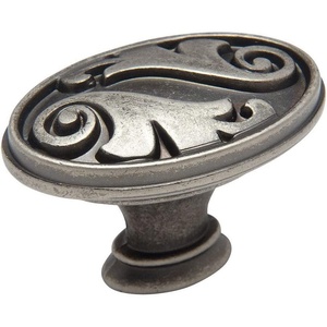 image:imageCosmas 4297WN Weathered Nickel Floral Cabinet Hardware Oval Oblong Knob