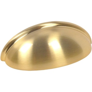 image:imageCosmas 10 Pack 783BB Brushed Brass Cabinet Hardware Bin Cup Drawer Cup Pull  3 Inch 76mm Hole Centers