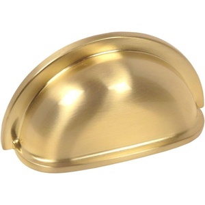 image:imageCosmas 4310BB Brushed Brass Cabinet Hardware Bin Cup Drawer Handle Pull  3 Inch 76mm Hole Centers
