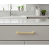 image:imageCosmas 10 Pack 1481128BB Brushed Brass Contemporary Cabinet Hardware Handle Pull  5 Inch 128mm Hole Centers