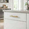 image:imageCosmas 30525BB Brushed Brass Cabinet Hardware Euro Style Bar Handle Pull  212 Inch 64mm Hole Centers 478 Overall Length
