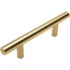 image:image25 Pack  Cosmas 3054BB Brushed Brass Cabinet Hardware Euro Style Bar Handle Pull  4 Inch 102mm Hole Centers 638 Overall Length