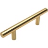 image:imageCosmas 10 Pack 30525BB Brushed Brass Cabinet Hardware Euro Style Bar Handle Pull  212 Inch 64mm Hole Centers 478 Overall Length