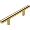 image:imageCosmas 305030BB Brushed Brass Cabinet Hardware Euro Style Bar Handle Pull  3 Inch 76mm Hole Centers 538 Overall Length