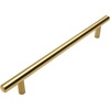 image:imageCosmas 305224BB Brushed Brass Cabinet Hardware Euro Style Bar Handle Pull  878 Inch 224mm Hole Centers 11316 Overall Length