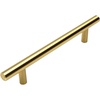 image:imageCosmas 5 Pack 305128BB Brushed Brass Cabinet Hardware Euro Style Bar Handle Pull  5 Inch 128mm Hole Centers 738 Overall Length