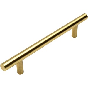 image:image25 Pack  Cosmas 305128BB Brushed Brass Cabinet Hardware Euro Style Bar Handle Pull  5 Inch 128mm Hole Centers 738 Overall Length