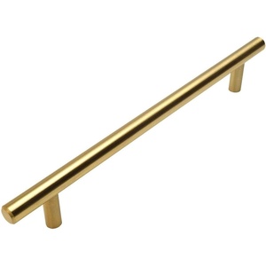 image:imageCosmas 10 Pack 305192BB Brushed Brass Cabinet Hardware Euro Style Bar Handle Pull  712 Inch 192mm Hole Centers 10 Overall Length
