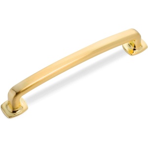 image:imageCosmas 4396128BB Brushed Brass Modern Cabinet Hardware Handle Pull  5 Inch 128mm Hole Centers
