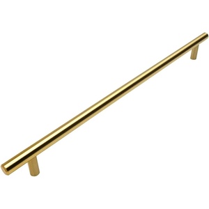 image:imageCosmas 5 Pack 305320BB Brushed Brass Cabinet Hardware Euro Style Bar Handle Pull  1258 Inch 320mm Hole Centers 15 Overall Length