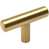 image:imageCosmas 5 Pack 305BB Brushed Brass Cabinet Hardware Euro Style T Bar Knob  2 Overall Length