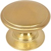 image:imageCosmas 5 Pack 4702BB Brushed Brass Cabinet Hardware Round Knob  114 Diameter  Wide Base