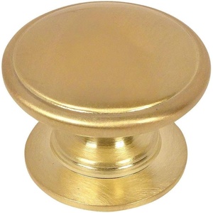 image:imageCosmas 10 Pack 4702BB Brushed Brass Cabinet Hardware Round Knob  114 Diameter  Wide Base