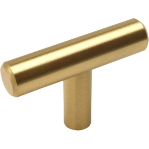 image:imageCosmas 25 Pack 305BB Brushed Brass Cabinet Hardware Euro Style T Bar Knob  2 Overall Length