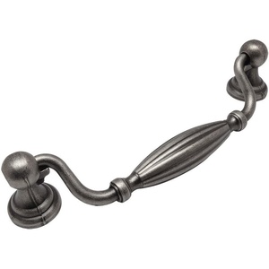 image:imageCosmas 7122WN Weathered Nickel Country Style CabinetFurniture Hardware Ribbed Swinging Handle Pull  5 Inch 128mm Hole Centers
